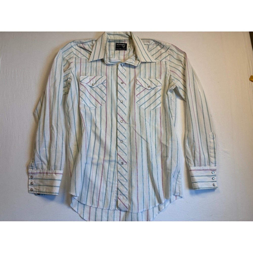 Wrangler Cowboy Cut Men 16 X 35 Long Sleeve Snap Striped Western Shirt